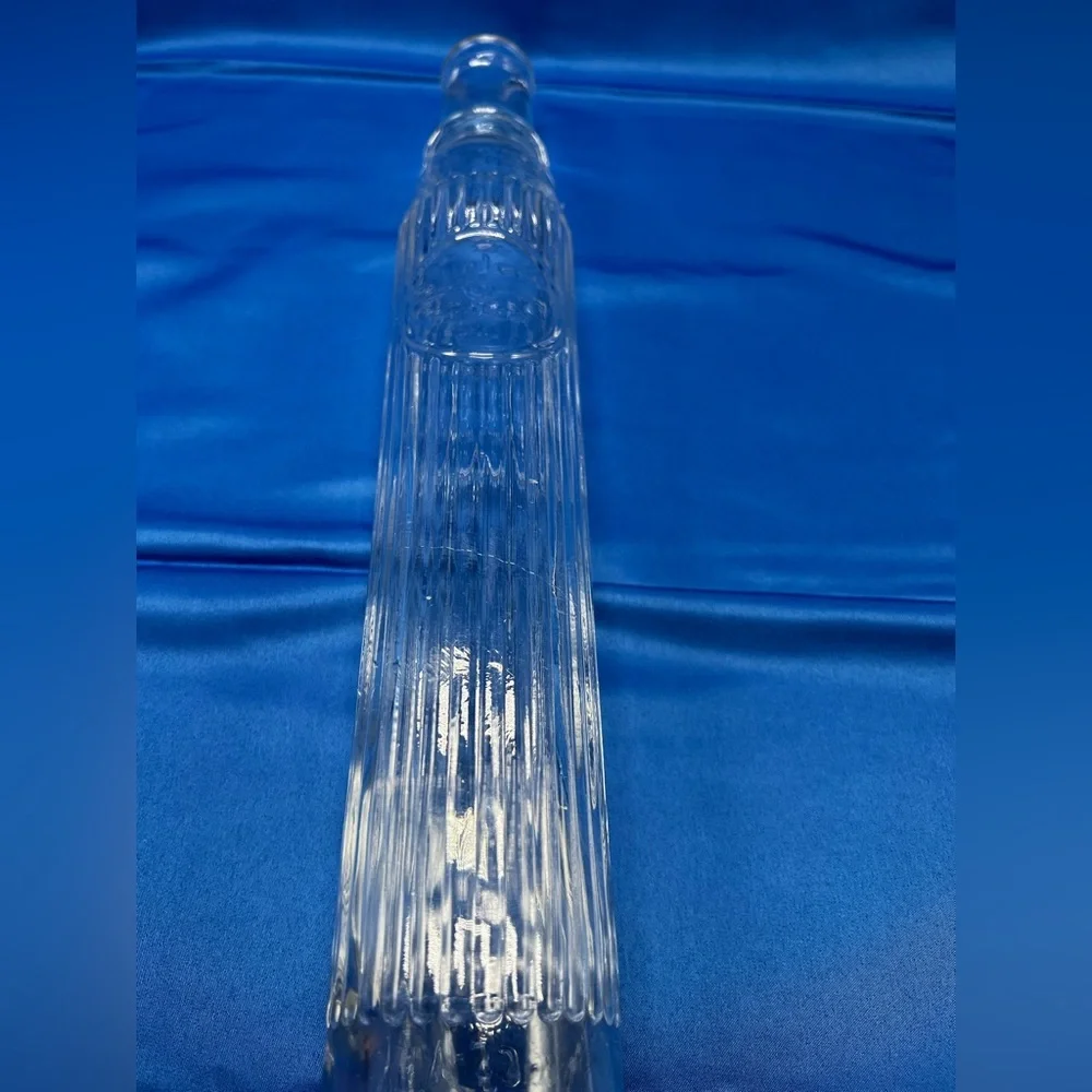 Vintage 18 inch Tiolene Motor Oil Clear Glass Bottle One Quart Rare (1)